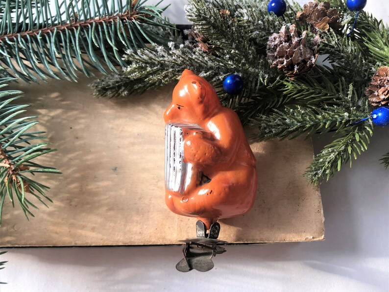 Christmas glass ornament,Bear,Christmas ornaments,Soviet vintage,vintage Christmas,Christmas tree 1950s,decorations Holiday,antique Xmas