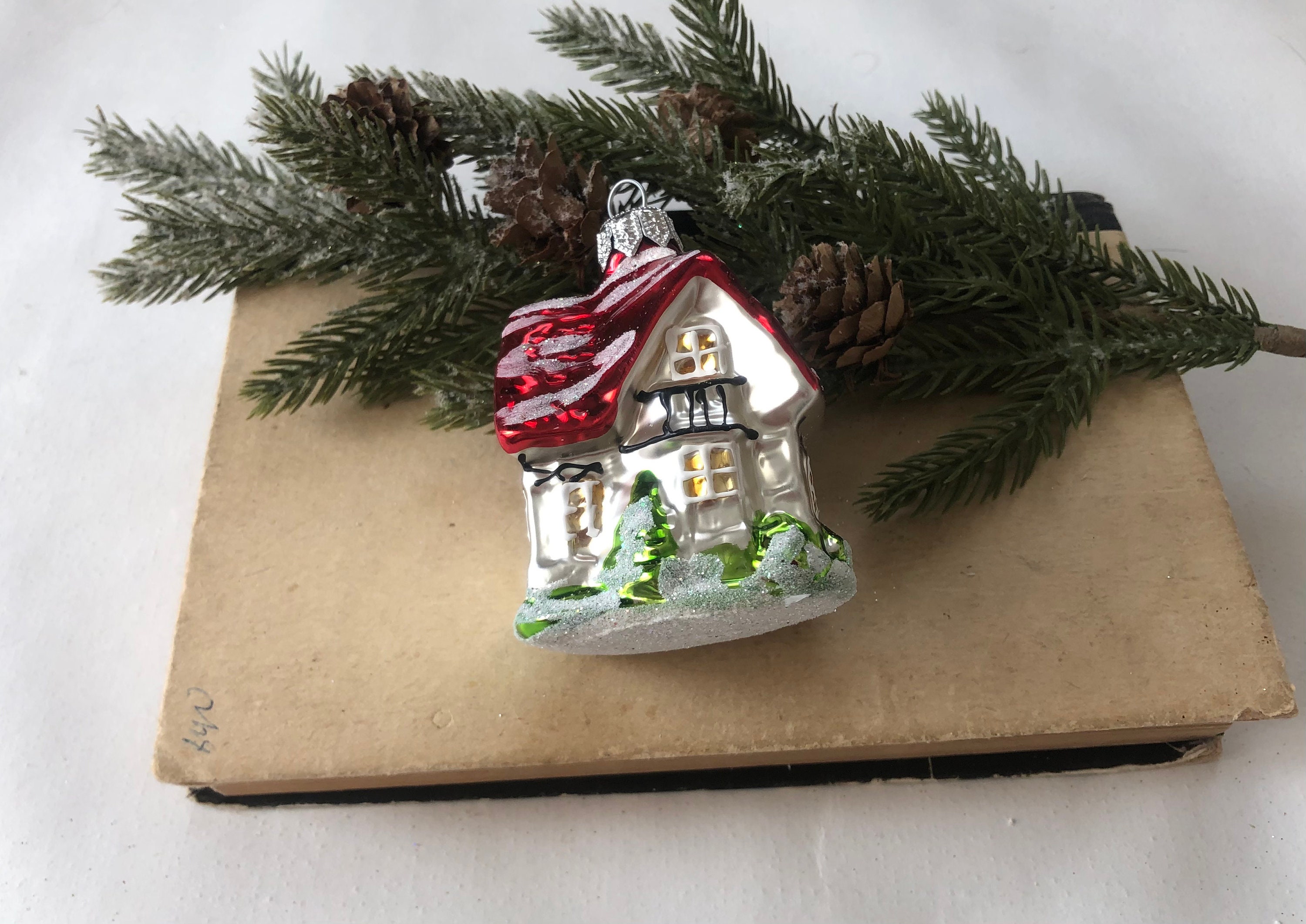 Christmas Glass Ornaments House Handmade Christmas Etsy UK