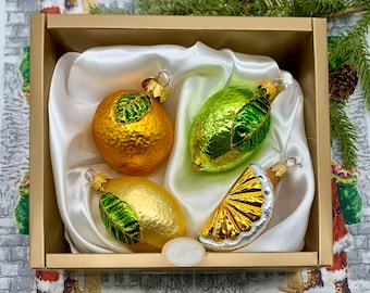 Lot De 3 Boules à Cocktail Martini En Verre - Déco De Noël Originale (martini, Expresso, Fruit De La Passion) - Ornement Pour Sapin