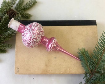 Small Pink Christmas glass tree topper,Christmas glass ornament,vintage tree topper Christmas tree ornaments ornament,Christmas tree topper
