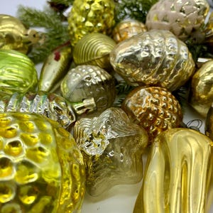 Christmas ornament set 50 gold assorted vintage christmas glass ornaments  tree christmas gift winter decor glitter ornament