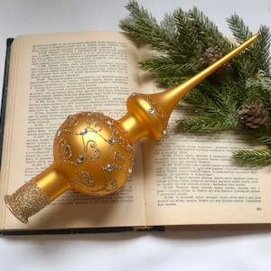 Christmas glass tree topper, christmas glass ornaments, vintage tree topper Christmas tree ornaments, antique christmas ornaments, Christmas