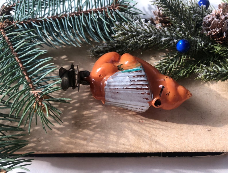 Christmas glass ornament,Bear,Christmas ornaments,Soviet vintage,vintage Christmas,Christmas tree 1950s,decorations Holiday,antique Xmas