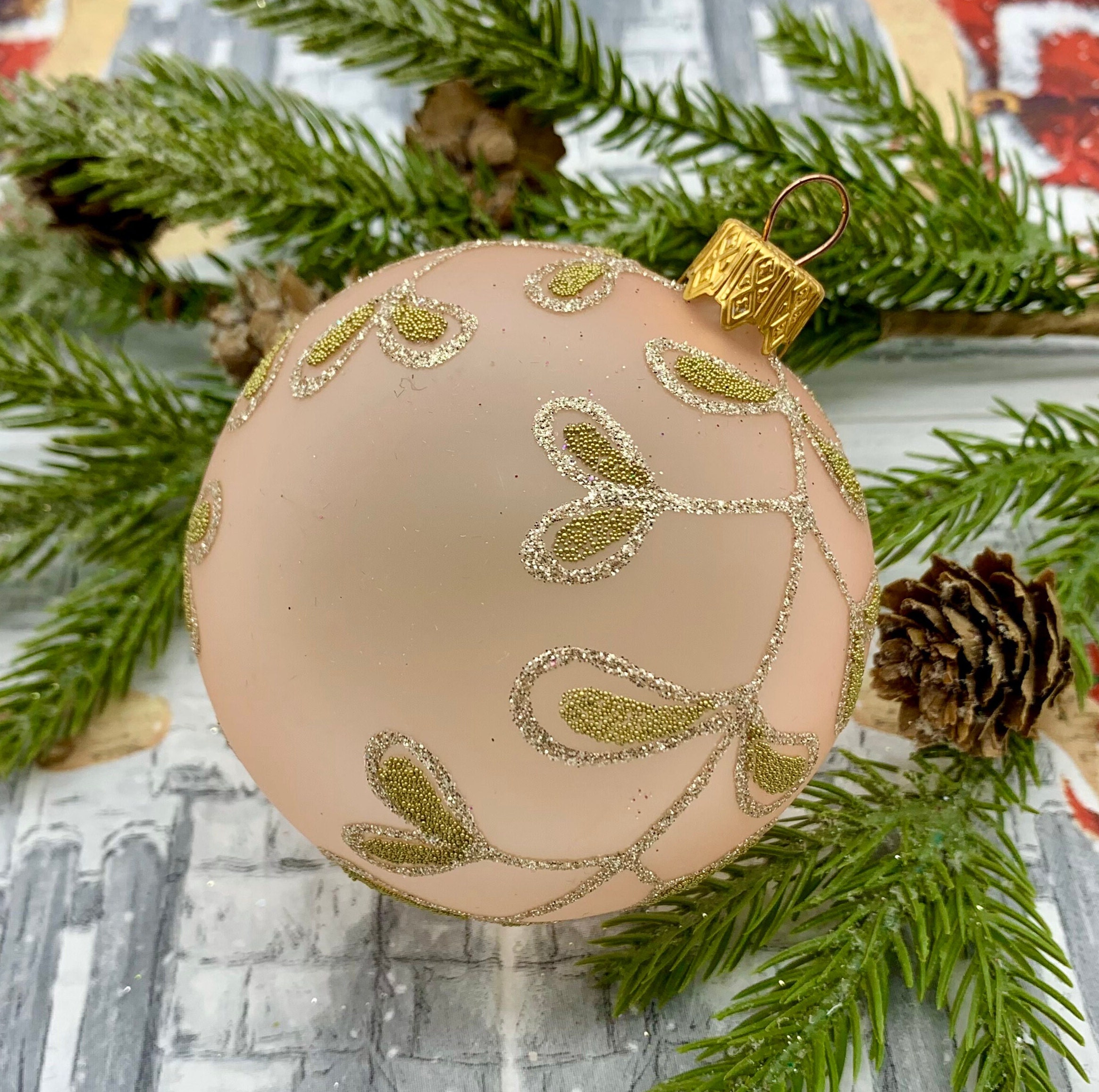 Pink Christmas Glass Ball With Pattern, Christmas Glass Ornament, Handmade  Christmas Glass Decoration, Vintage Christmas Tree 2023 - Etsy, image size:2329x2314