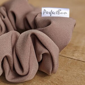 Plain taupe hair elastic, neutral scrunchie, beige chouchou, hair chouchou, hair accessory image 3