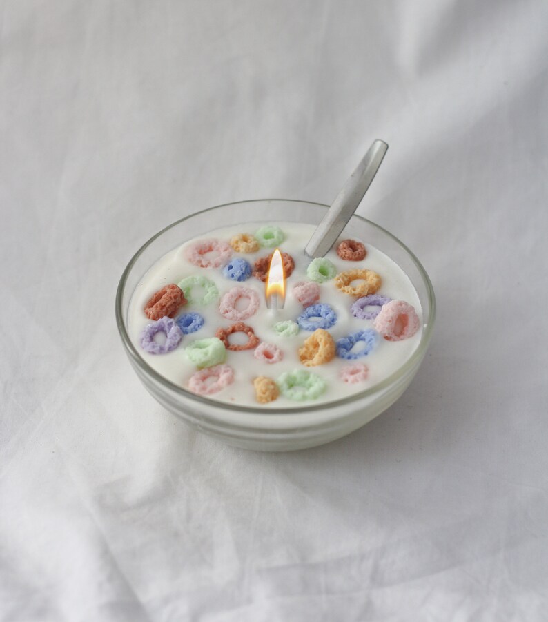 Candle Cereal Bowl Froot Loops Realistic Etsy