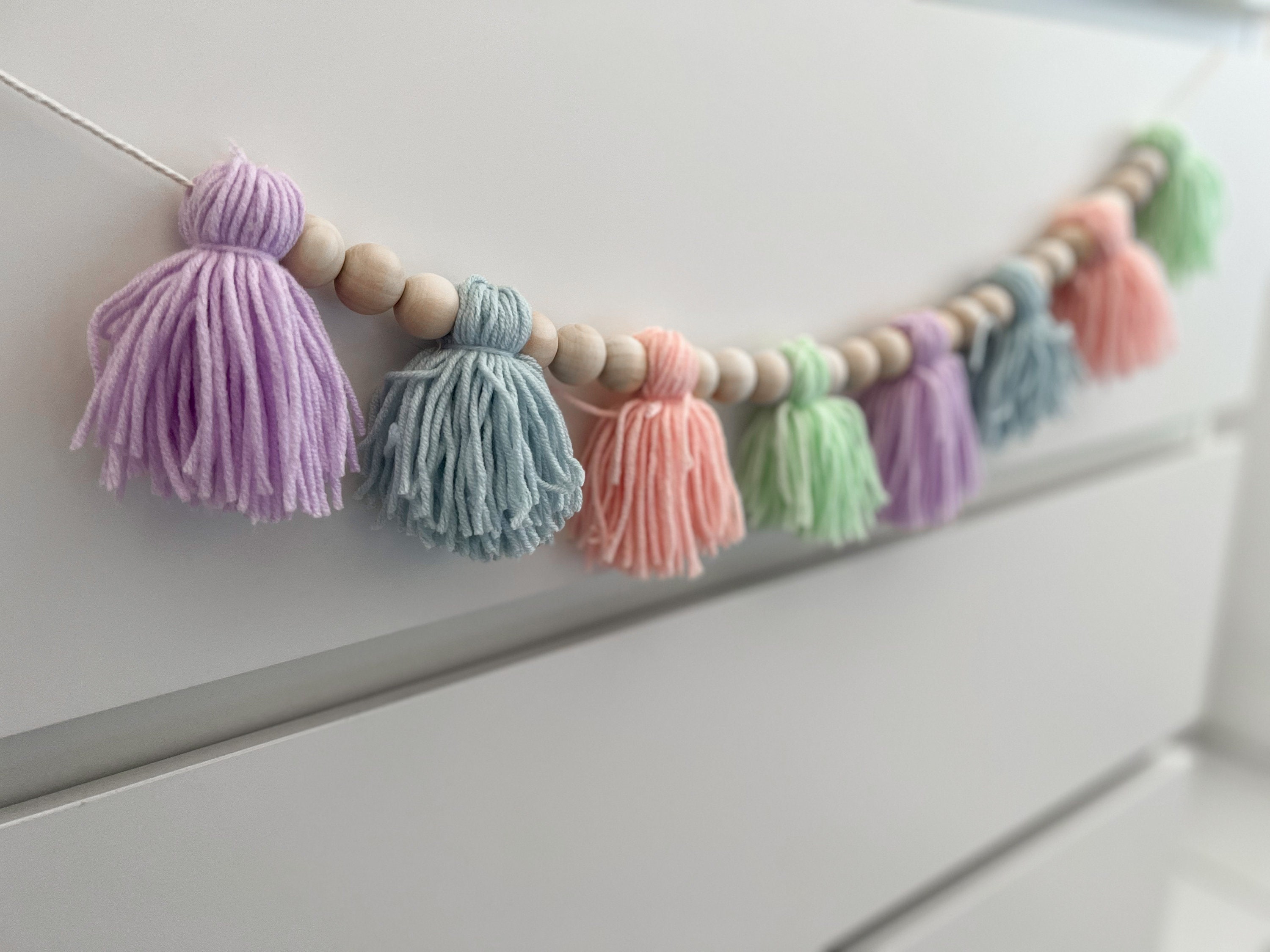 Guirlande Pompons Pastel - Chambre Bébé Enfant