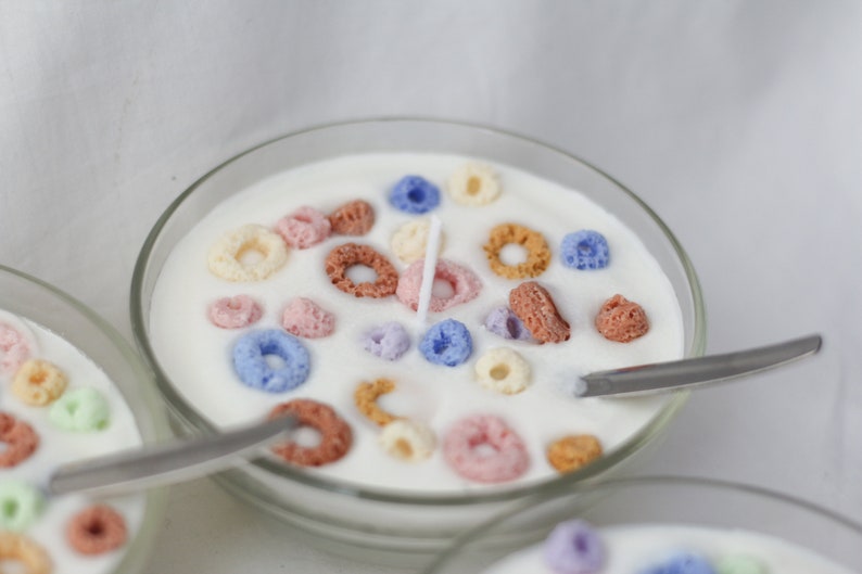 Candle Cereal Bowl Froot Loops Realistic Etsy
