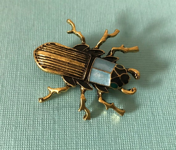 9K Gold Double Scarab Beetle Brooch 1870-90
