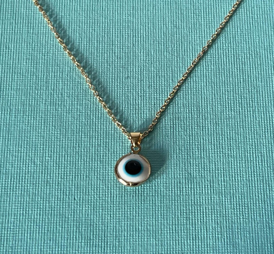 Evil Eye Necklace, Light Blue Eye Necklace, Third Eye Necklace, Evil ...