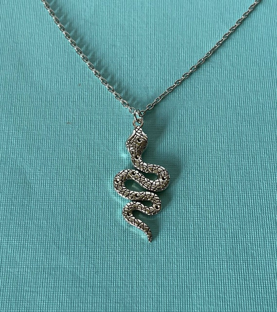 Tioneer Stainless Steel Tribal Viper Snake Hexagon Head Key Charm Pendant Necklace Tioneer Stainless Steel Tribal Viper Snake Hexagon Head Key Charm Pendant Necklace