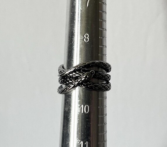 Snake ring, snake wrap ring, size 9 snake ring, snake jewelry, women's snake ring, men's snake ring, silver snake ring, biker jewelry, snake View 5