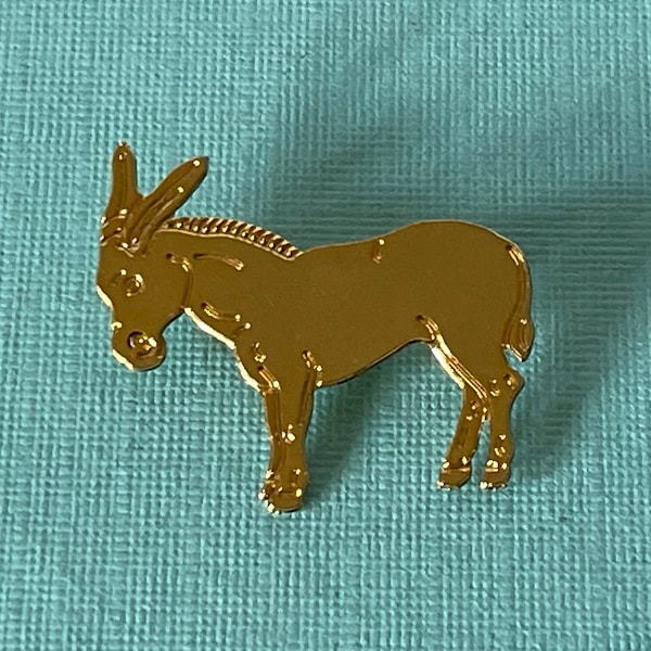 Vintage donkey brooch, mule brooch, jackass brooch, gold donkey pin, gold mule pin, gold jackass pin, animal jewelry, mule , burrow brooch