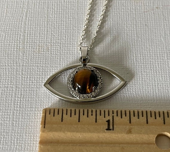 Eye necklace, Tiger's eye necklace, 20" eye neckl… - image 6