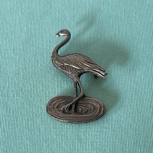 Vintage flamingo brooch, pewter flamingo pin, Las Vegas, gray flamingo pin, flamingo brooch, bird jewelry, pink flamingo, pewter flamingo