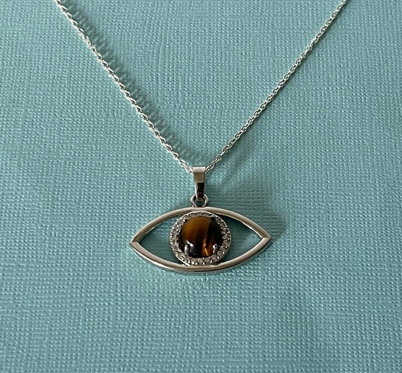 Eye necklace, Tiger's eye necklace, 20" eye neckl… - image 4