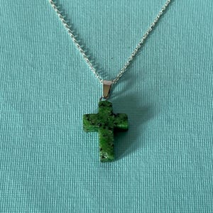 Cross necklace, ruby zoisite cross necklace, green cross necklace, Christian jewelry, religious jewelry, purple cross necklace, gifts