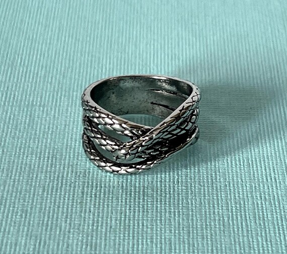 Snake ring, snake wrap ring, size 9 snake ring, snake jewelry, women's snake ring, men's snake ring, silver snake ring, biker jewelry, snake View 2