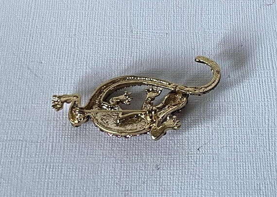 Rhinestone lizard brooch, pink lizard, silver lizard brooch, gecko brooch, rhinestone gecko pin, lizard jewelry, reptile pin, green lizard View 5
