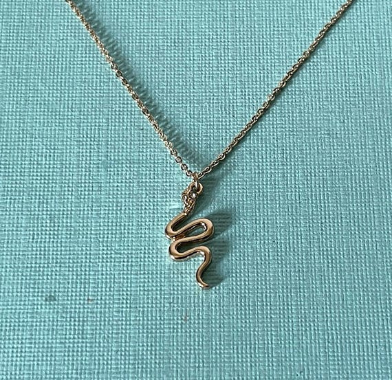 Snake necklace, 18" snake necklace, gold snake necklace, adjustable snake necklace, cobra necklace, rhinestone snake, snake jewelry, serpent