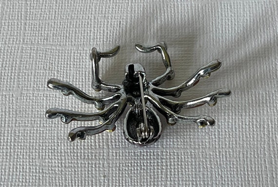 Rhinestone spider brooch, purple spider pin, yell… - image 6