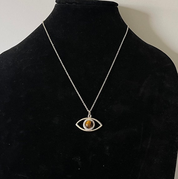 Eye necklace, Tiger's eye necklace, 20" eye neckl… - image 3