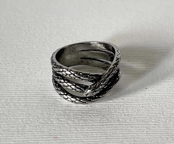 Snake ring, snake wrap ring, size 9 snake ring, snake jewelry, women's snake ring, men's snake ring, silver snake ring, biker jewelry, snake View 6
