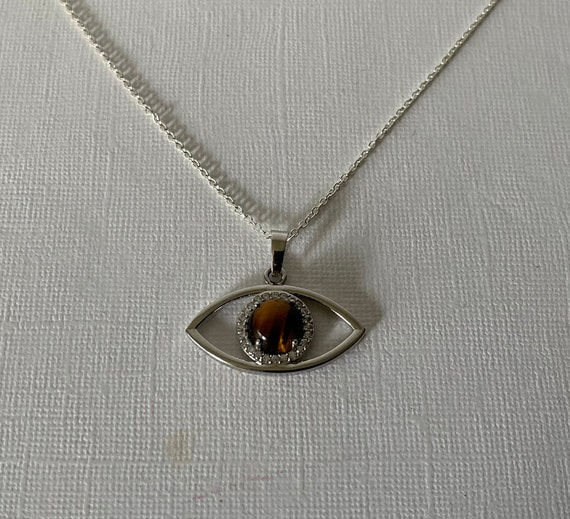 Eye necklace, Tiger's eye necklace, 20" eye neckl… - image 8