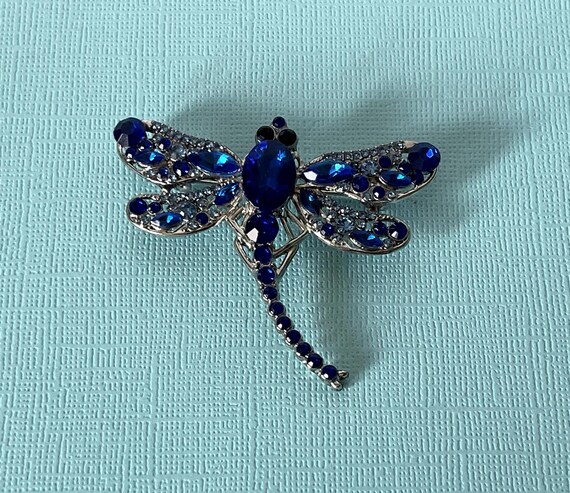 Rhinestone dragonfly brooch, rhinestone dragonfly pin, silver dragonfly, yellow dragon fly brooch, dragonfly jewelry, insect jewelry