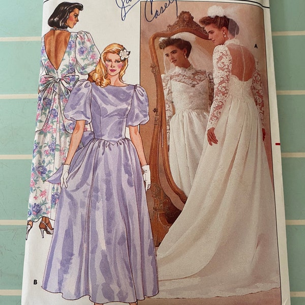 1980s Bridesmaid Dresses and Bridal Gown Butterick Pattern #3616