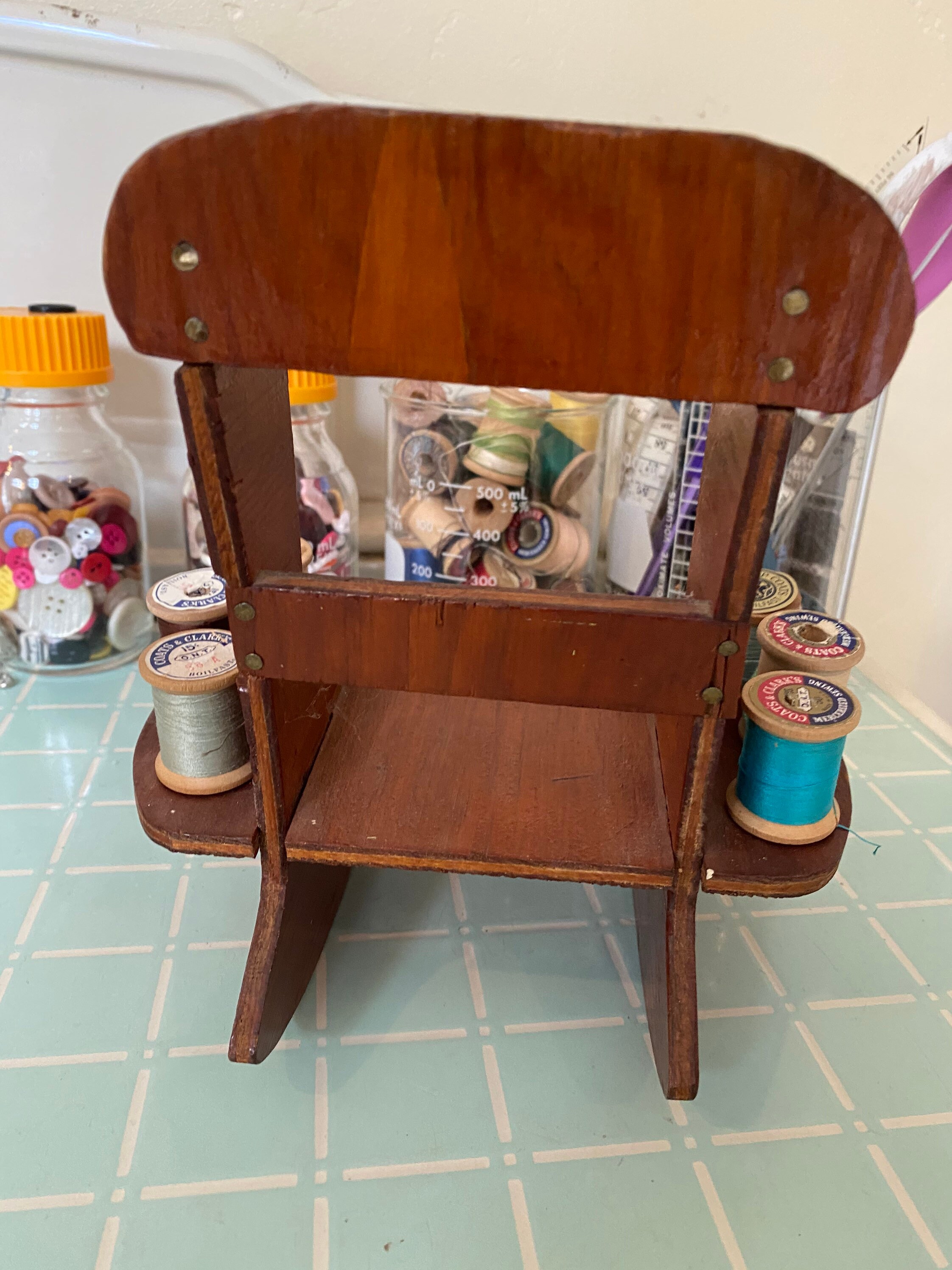 Unique Vintage Rocking Chair Thread Holder Etsy