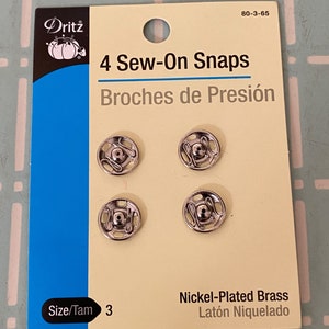 Sew On Snaps- Size 4 by Dritz