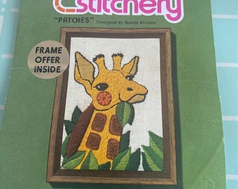 Crewel “Patches” Giraffe Unfinished Project Kit by Sunset Designs