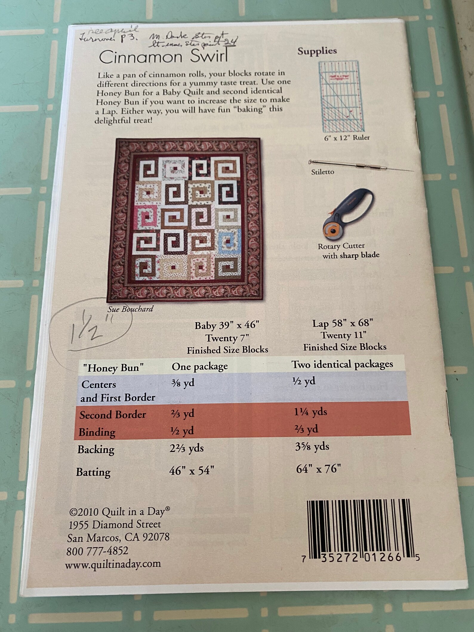 Cinnamon Swirl Quilt Pattern by Quilt in a Day Etsy