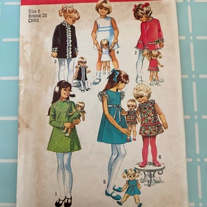 Vintage Child’s & Doll Matching Dress Pattern -Simplicity #8568