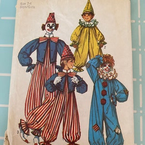 Vintage Adult and Boys & Girls Clown Costume pattern- Simplicity #9051 and #7162