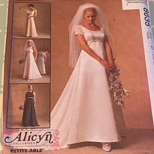 Various Sizes of Fitted Bridal & Bridesmaids Gowns with Empire Waist- McCall’s #8635
