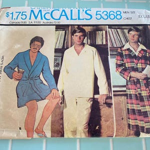 Various Vintage Men’s  Robe Patterns- Simplicity & McCall’s