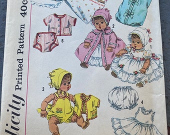 Simplicity 3218 20\u201d Doll Clothes Pattern ORIGINAL 1960\u2019s CutComplete