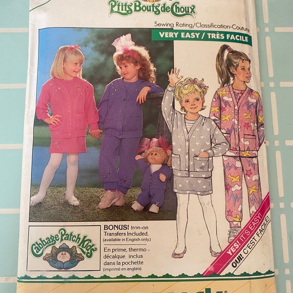 Various Cabbage Patch Kids Child’s Clothing, Doll Outfits, Costumes, & Doll Bed- Butterick Patterns