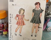 1940s Girls Romper Pattern #3436