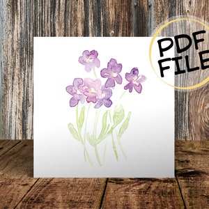 Cartão de flores para impressão, dia das mães, parabéns, aniversário, cartão de felicitações, faça você mesmo, pdf, convite, aquarela, colorido, flores