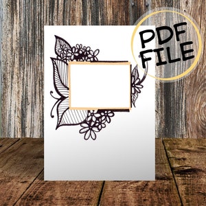 Druckbare Blumenkarte, Glückwunschkarte, Geburtstag, Grußkarte, Dankeskarte, diy, pdf, Einladung, Aquarell, schwarze Linien, Blumen