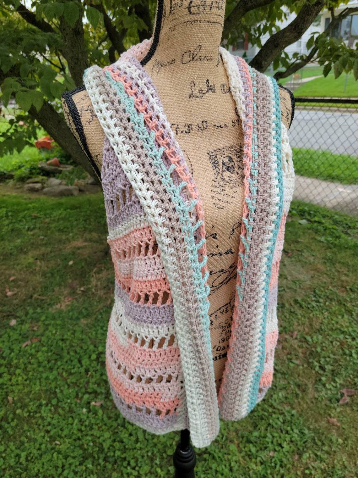 Boho Hooded Vest Crochet Pattern Etsy