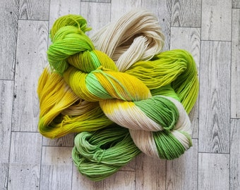 Hand dyed yarn, non superwash, sport weight