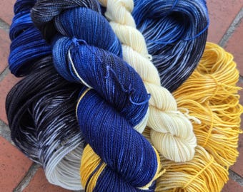 Hand dyed sock set. Moonlight