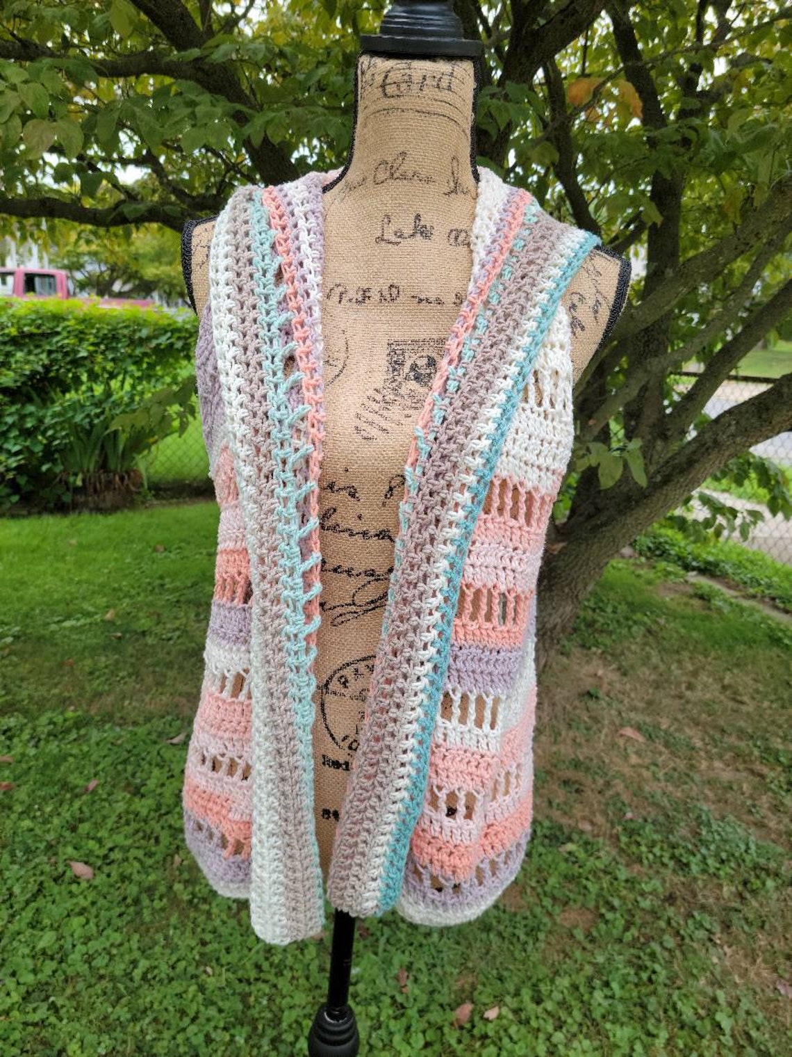 Boho Hooded Vest Crochet Pattern Etsy