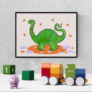 diplodocus dinosaur , baby shower gift, boys room decor, diplodocus, printable wall art