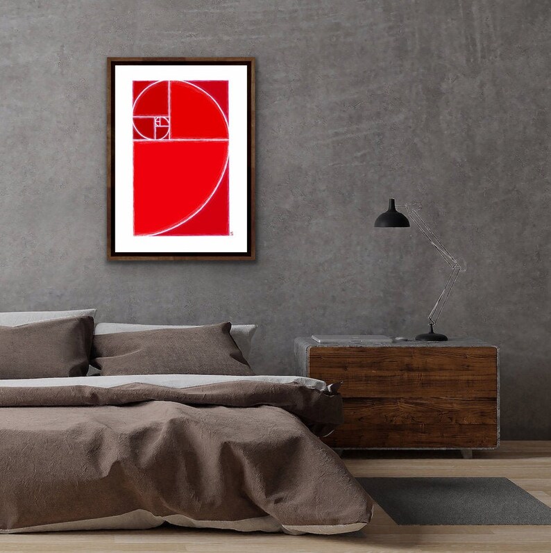 Fibonacci Sequence Art Print, Printable Wall Art, Golden Ratio ...