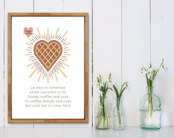 Waffle Quote Art Print: Kitchen Wall Decor (Digital Download)